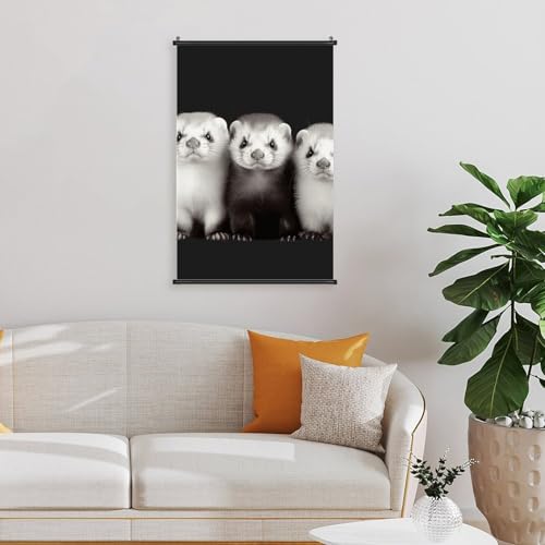 Furets imprimés sur toile œuvre artistique décoration murale chic