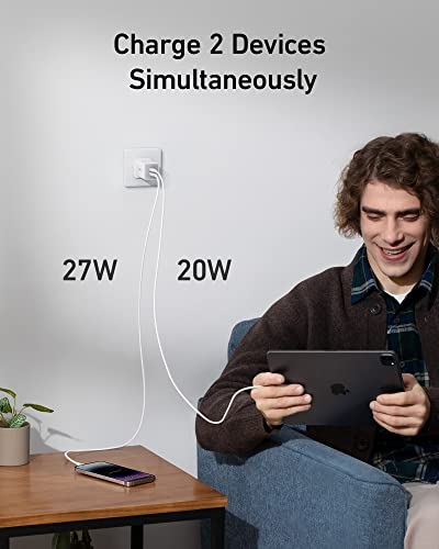 Anker USB C Charger 47W, 523 Charger (Nano 3), 2 Port Compact GaN Fast Charger for iPhone 14/14 Plus/14 Pro/14 Pro Max/13 - Image 2