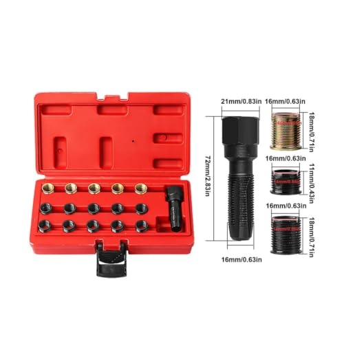 Kit de reparación de roscas de 16 piezas para solucionar tornillos pasados 3