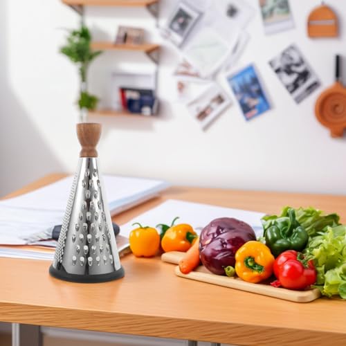 Rallador de Queso Manual en Acero Inoxidable con Mango de Madera miniatura 6