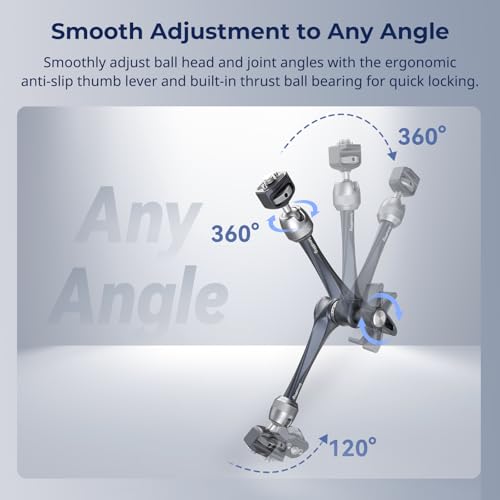 Image of SMALLRIG 11 inch Rosette Magic Arm, Camera Monitor Mount, Articulating Arm with 1 /4 inch-20 and 3 /8 inch-16 Locating Screw for ARRI, Max Load Capacity 3kg Friction Arm, for Cameras, Monitors, LED Lights - 4900