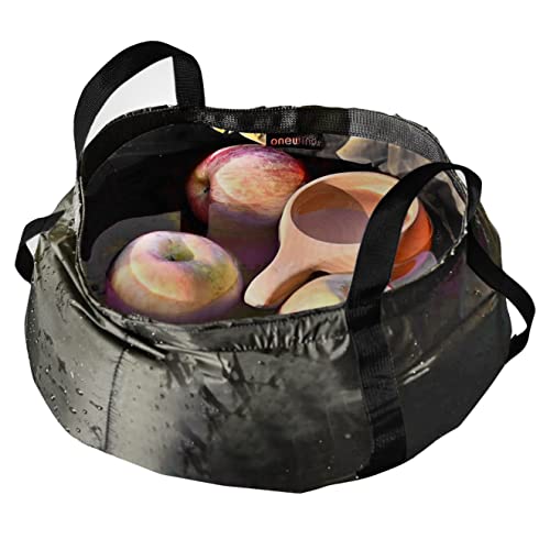 onewind Premium Kollpasible Eimer mit Griff, leichter faltbarer Wasserbehälter für Camping, Angeln, Gartenarbeit, Wandern und Rucksackreisen, OD Green, 12L Cover