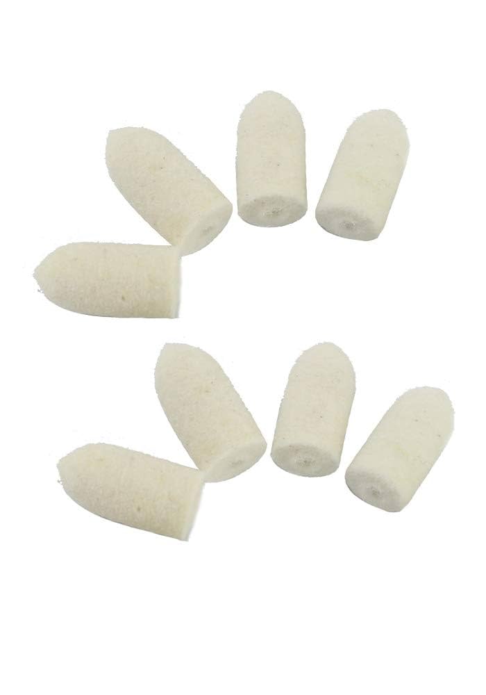 TEMO 10 Pc Felt Burrs Wool Bob Polishing Grinding #1 Cylinder 1/4 Inch 6 Mm With 1/8 Inch Shank For Dremel Rotary Tools