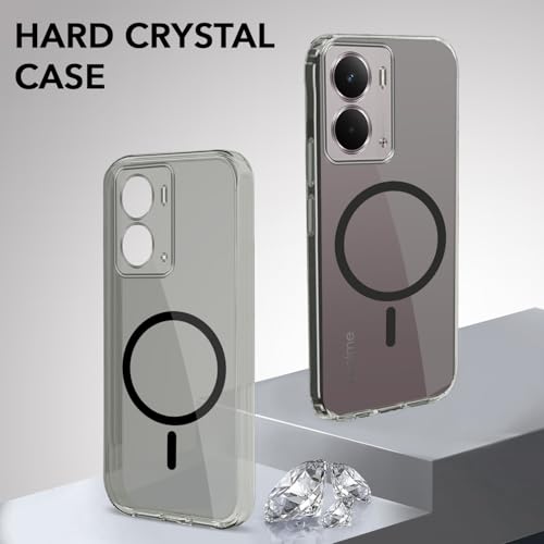 Image of Jkobi Lifetime Anti-Yellow MagSafe Compatible Clear Back Cover Case for Realme P3 (Sleek Hard Crystal | Shockproof and Camera Protection)