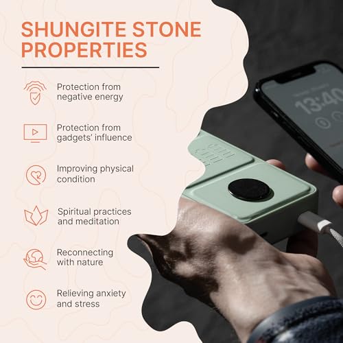 EMFブロッカー保護ステッカー 携帯電話用 9個 | 研磨シュンガイトストーン ラウンド抗放射線プレート 携帯電話用 | スマートフォン用中和剤 コンピューター 電話 タブレット S569