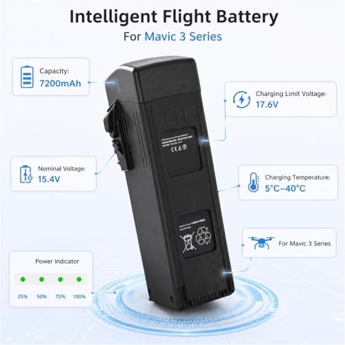 Batería para DJI Mavic 3 de 46 minutos de vuelo continuo con protección de sobrecarga 3