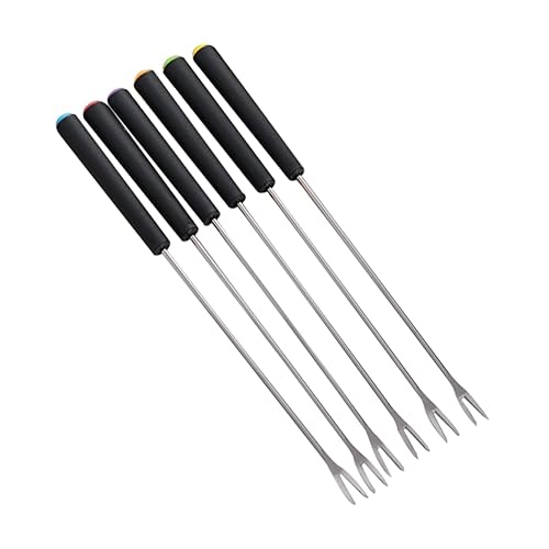 COLLBATH 1set Fondue Forks Fruit Picks for Chocolate Cheese Dipping for Parties Hotels and Home Use Comfortable Long Handle Design 6pcs