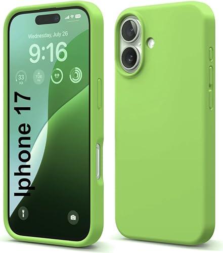 Image of SBMS Silicone Case for iPhone 17 6.3-Inch, Silky-Soft Touch Full-Body Protective Phone Case, Shockproof Back Cover for iPhone 17 (Fresh Green)