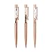 ZZTX 3 Pcs Rose Gold Ballpoint Pens Metal Pen Bling Sequin Pen With Refills Black Ink Office Supplies Gift Pens