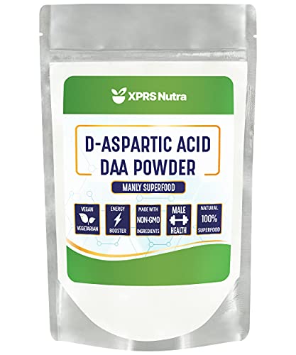 XPRS Nutra D-Aspartic Acid Powder (DAA) - D Aspartic Acid Muscle Building and Energy Supplements for Men - Vegan Friendly DAA D-Aspartic Acid Supplements (4 oz)