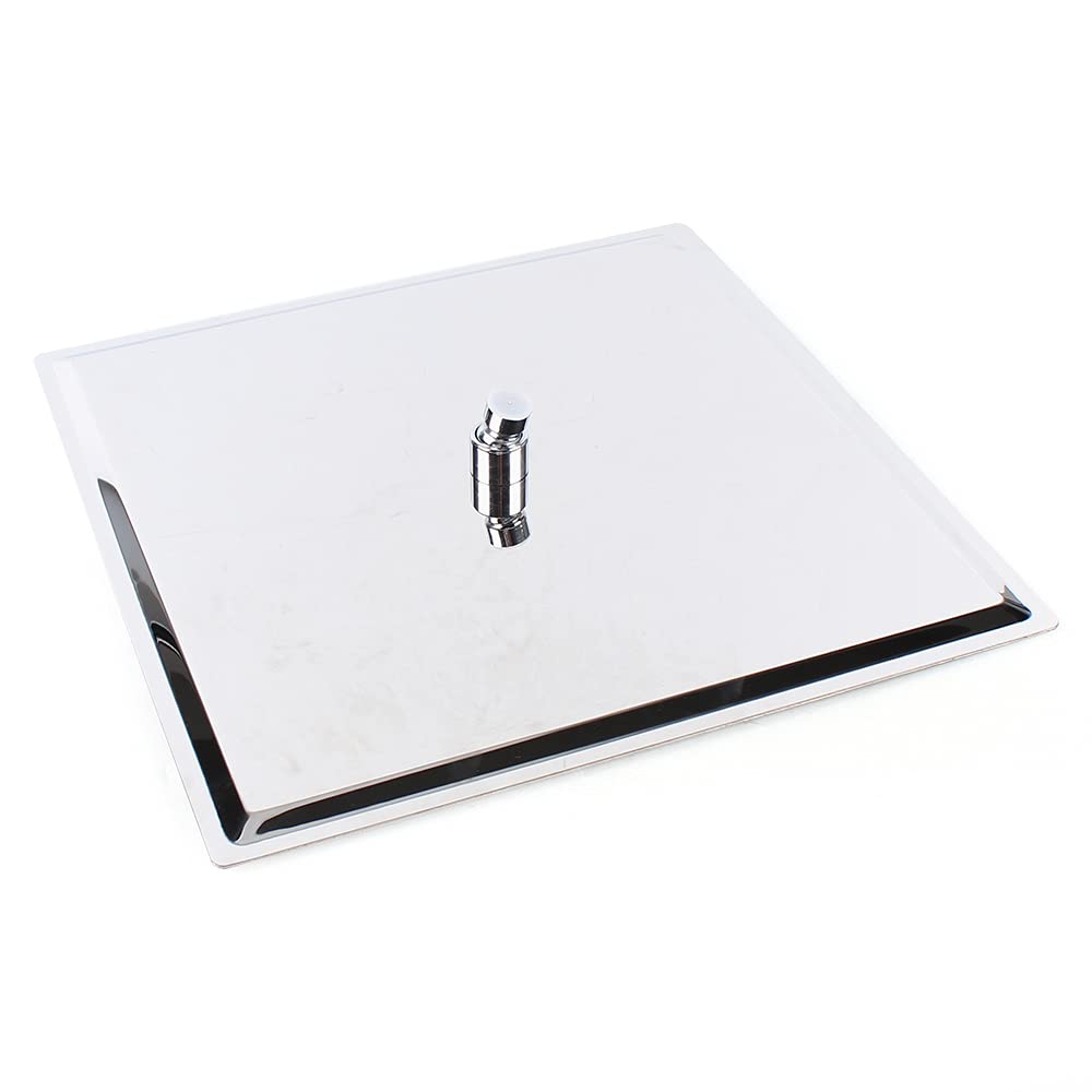 Soffione doccia quadrata in acciaio inox, grande 40 x 40 cm, soffione doccia a pioggia con filtro, girevole a 360 gradi, acciaio inossidabile lucido, bagno e hotel, sicuro e durevole, facile da