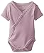 L'ovedbaby Unisex-Baby Organic Cotton Kimono Short Sleeve Bodysuit, Mauve, 0/3 Months