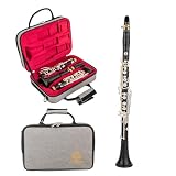 clarinete madera ebano Mecanismo de meseta – Agujeros cubiertos Ébano Material de la llave: níquel plateado Acabado: chapado en plata. Número de teclas: 17 8 Tipo de clarinete: SOPRANO Afinación de clarinete: Bb