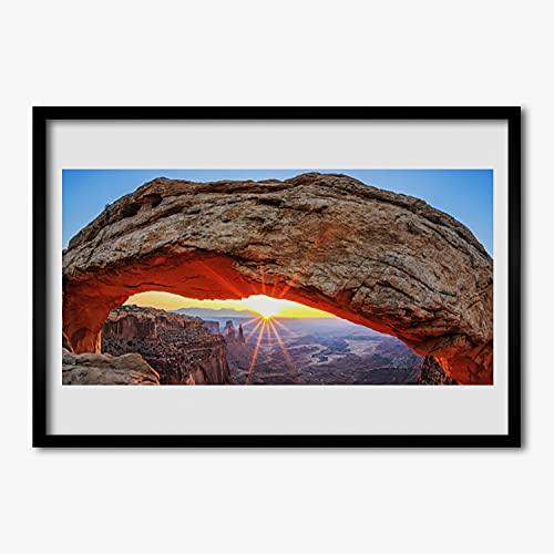 Affiche encadrée 70x50 cm avec cadre en MDF paysage du soleil rocheux Tulup