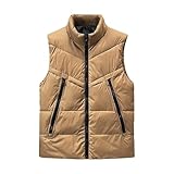 Chaleco acolchado para hombre, chaqueta de invierno sin mangas para clima frío, chaleco aislado ligero para hombre, acolchado cálido para exteriores, chaleco casual con cierre de cremallera,