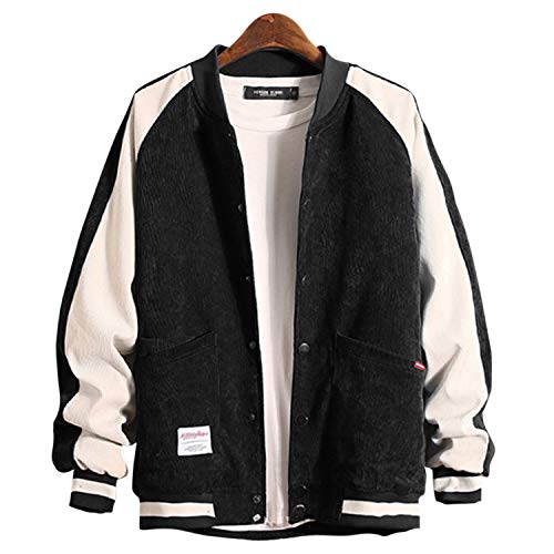 [ゴスファング] ブルゾン スタジャン ジャージ 長袖 バイカラー カジュアル おしゃれ スポーティ 秋冬 M ~ XL メンズ ブラック 3XL GO23BK3XL