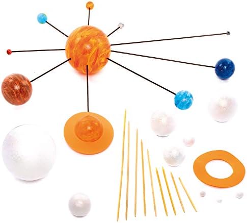 Make Your Own Solar System Kits with Various Sizes Polystyrene Balls, Foam Pieces &Wooden Sticks For Kids Science Projects(Pack of 2 Kits)