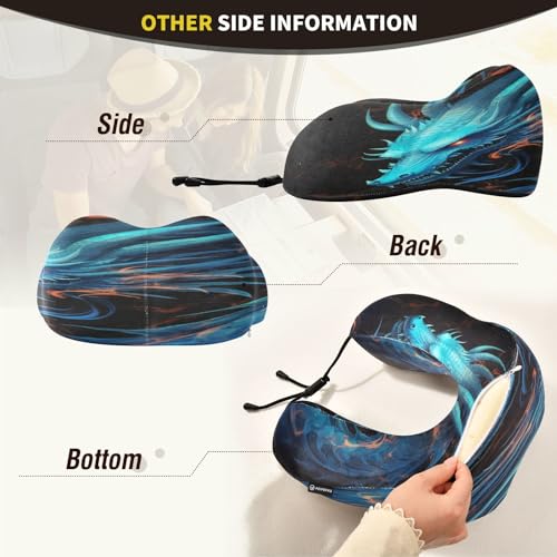 Almohada de viaje espuma viscoelástica multicolor ajustable miniatura 4