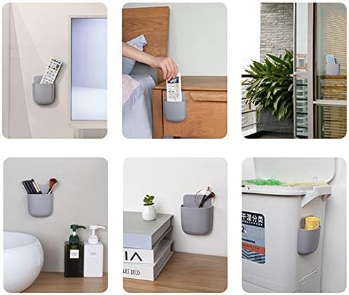 NA 3 pcs Universal Remote Control Holder Wall-Mounted Cell Phone Charging Rack Holder Punch Free Refrigerator Organizer Kitchen Bathroom Accessory