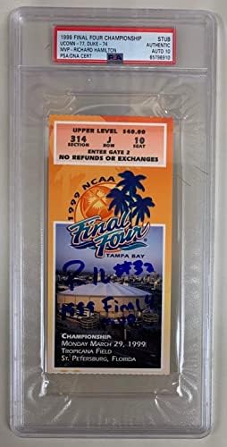Richard Hamilton Autographed 1999 Final Four 4 Championship Signed Basketball Ticket Stub UCONN vs Duke Auto Graded PSA DNA 10 65798910