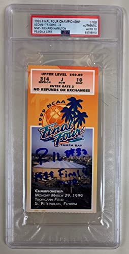 Richard Hamilton Autographed 1999 Final Four 4 Championship Signed Basketball Ticket Stub Uconn Vs Duke Auto Graded Psa Dna 10 65798910 #TOP21