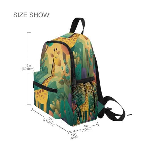 Giraffe Plants Yellow Toddler Backpack Kindergarten Elementary Backpack for Boys Girls Toddler Bookbag3