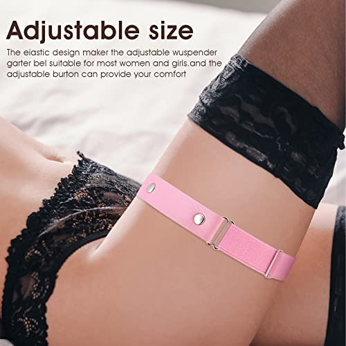 4 Pieces Heart Leg Garter Belt Adjustable Punk Gothic Leather Garter Thigh Garter With Anti-Slip Clips For Women Girl #TOP6
