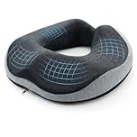 Tel Charme * Donut Cushion for Coccyx Pain & Hemorrhoids Relief - Memory Foam Orthopedic Ring Cushion for Office Chair Sciatica and Wheelchair Support