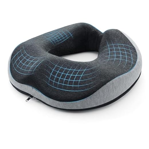 Tel Charme * Donut Cushion for Coccyx Pain & Hemorrhoids Relief - Memory Foam Orthopedic Ring Cushion for Office Chair Sciatica and Wheelchair Support