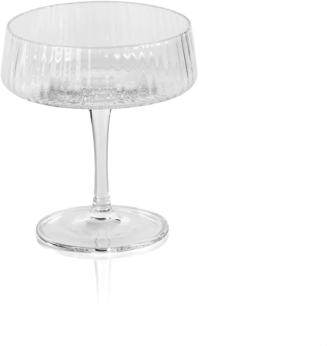 Zodax Bandol Fluted Textured Glasses or Stemware Sets of 2 or 4 (Wine Glasses S/4)