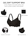 COCOMARTS Jelly Bras for Women No Underwire Scalloped Push Up Wireless Bralettes Seamless Soft Comfort Everyday Tshirt Bra Black Medium