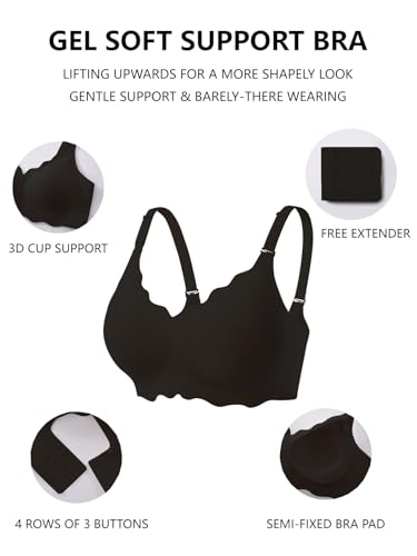 COCOMARTS Jelly Bras for Women No Underwire Scalloped Push Up Wireless Bralettes Seamless Soft Comfort Everyday Tshirt Bra - Image 5