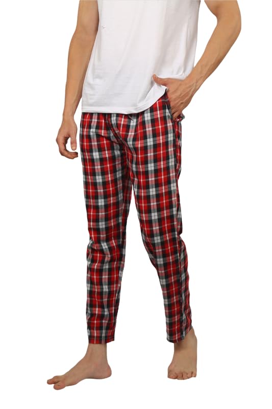 albatross Men's Cotton Blend Soft and Super Comfortable Checkered Pajamas-picture-41