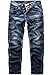 Produktbild REPUBLIX Herren Jeans Regular Straight Fit Denim Hose Destroyed R07984 Dunkelblau W34/L30