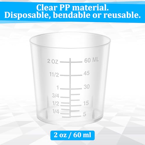 Pack de 200 vasos plásticos medidores de 60 ml miniatura 6