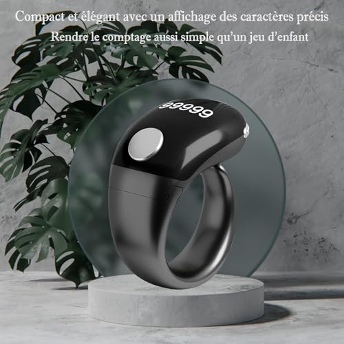 KEWAYO Compteur Digital de Tasbih Bague - Bague de Prière Musulmane avec Affichage OLED Étanche, Compteur d'Invocation Doigt Taille Adjustable 18-22mm, Rappel de Prière – vue 5