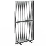 IDMarket – Biombo exterior calado Claustra decorativo, color gris antracita
