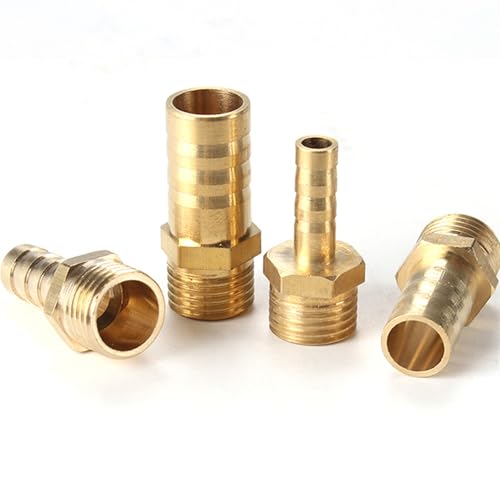 Qinlu-Brass Connector Hose Fitting 4mm 6mm 8mm 10mm 12mm 19mm Hose Barb Tail 1/8
