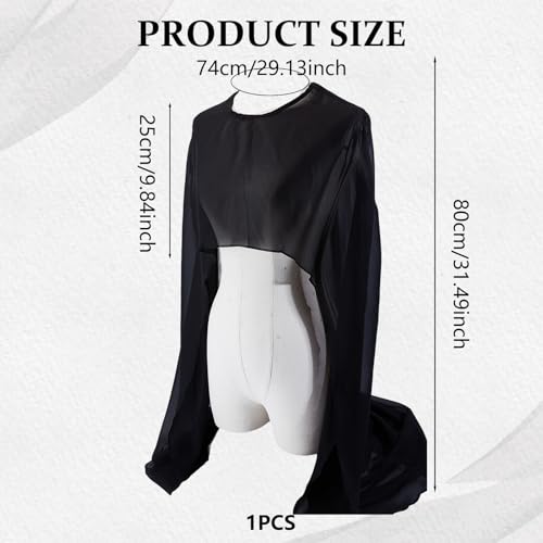 Capa larga de gasa NICENEEDED, sofisticado poncho fluido asimétrico y transparente para mujer 4