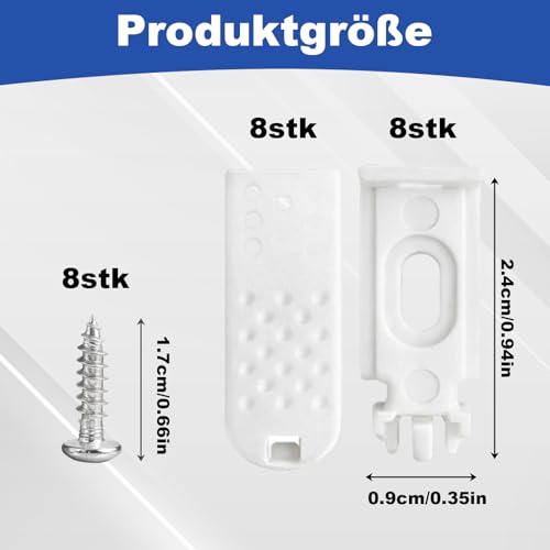 16-TLG Plissee Ersatzteile Set – Universal Reparaturset für Faltrollos – Klebeplatten & Plissee Halterung – Robuste Plissee Klemmen & Klemmträger Zubehör
