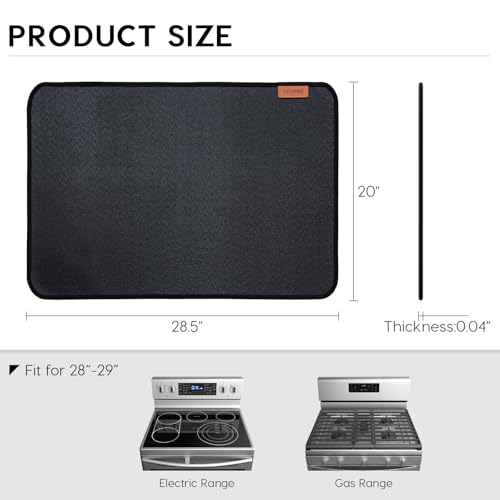 Image of Fireproof Stove Cover for Electric Stove, 28.5 inch Glass Top Protector | 3-Layer Safe Material, Flame Retardant, Waterproof, Heat-Resistant Kitchen Mat, Flat Oven Cover Mat