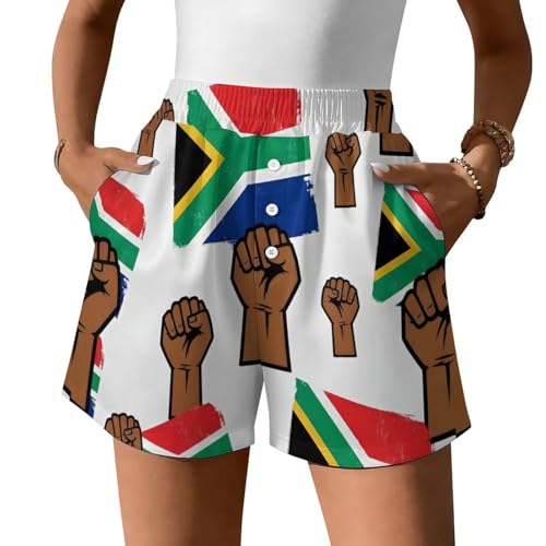 PIVUWXOB South Africa Men‘s Casual Sweat Shorts Elastic High Waist Running Workout Beach Shorts with Pockets Large