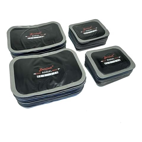 ZERINT Tire Patches 3 3/8" x 2 1/2"(20Pieces), 3 3/8" x 4 3/8"(20Pieces) American Style Radial Repair Patch and Heavy Duty Bias Ply Repair Patch Unit, Multi Size Tire Repair Patchs TP-M82 Cover