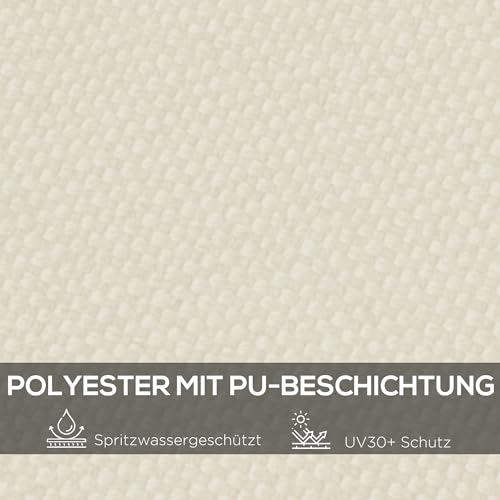 Voile d'ombrage pour auvent de terrasse beige, idéal pour vos repas d'été