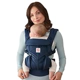 Ergobaby Porte bébé, maille Omni 360 Cool Air Mesh à 4 positions pour nouveau né et tout petit (0 4 ans), porte enfant et sac à dos ergonomiques, bleu nuit