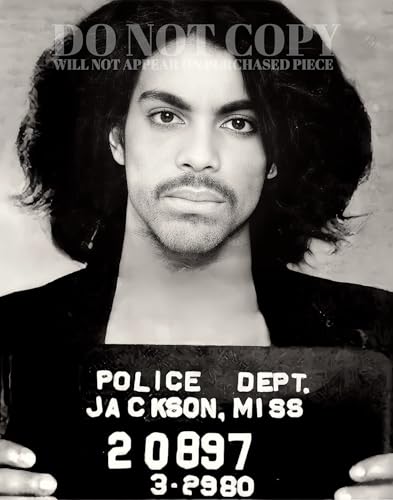 Foto de Prince Mugshot de 8x10, una imagen rara y famosa del retrato de arresto de 1980