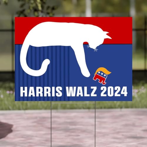Cat Ladies for Harris Walz, Harris Over Tr*ump Yard Sign, Cat Ladies for Kamala Signs
