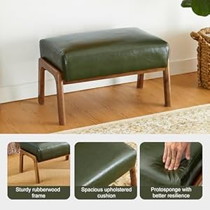   Glitzhome-Foot-Stool-Ottoman-Modern-Leatherette-Sofa-Stool-Vanity-Chair-with-Rubber-Wood-Frame-Footrest-Ottoman-Bench-for-Living-Room-Entryway-Hunter-Green