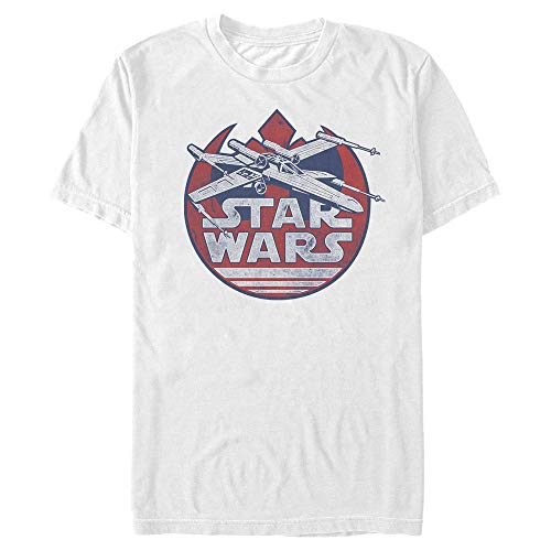 STAR WARS Men's X-Wing Rebel Logo T-Shirt, White, Large