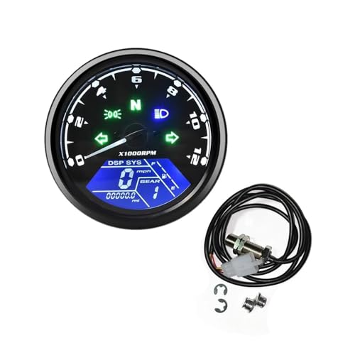Compteur kilométrique moto numérique 199 Mph 12000 TR/Min avec alarme